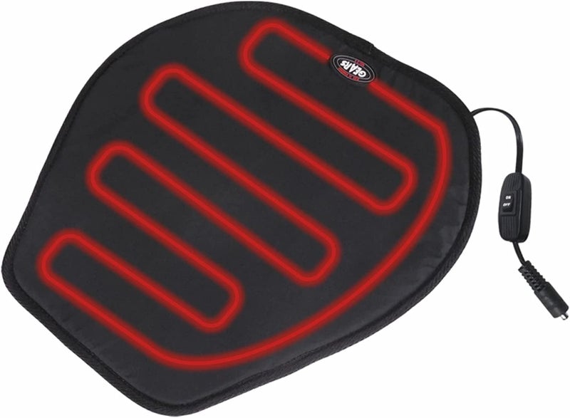 GEARS Heated Seat Pad for Motorcycle, ATV, Scooter & Snowmobile | Universal Fit Heated Seat Pad - Place On Top of Existing Seat | Exterior Warm Seat Cover | 12V Electric Heat Powersport Seat Warmer - Image 1